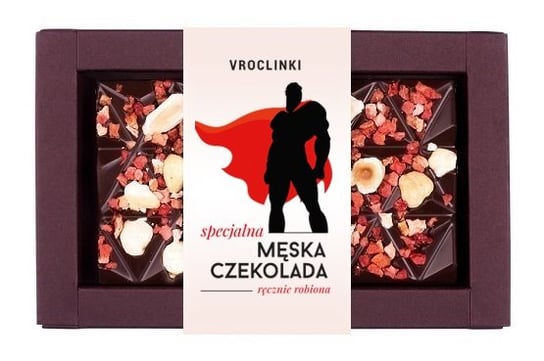 Czekolada gorzka z truskawkami i orzechami laskowymi Dzień Mężczyzn Vroclinki Vroclinki - Wrocławskie Praliny