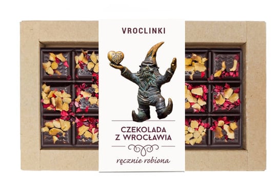 Czekolada gorzka z żurawiną i orzechami laskowymi - krasnal 5 Vroclinki - Wrocławskie Praliny