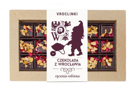 Czekolada gorzka z żurawiną i orzechami laskowymi - krasnal 6 Vroclinki - Wrocławskie Praliny