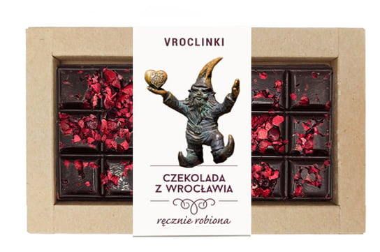 Czekolada gorzka z żurawiną - krasnal 5 Vroclinki - Wrocławskie Praliny