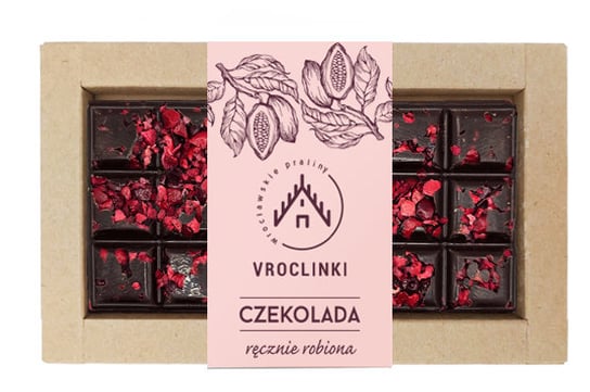 Czekolada gorzka z żurawiną - pink Vroclinki - Wrocławskie Praliny