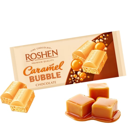 Czekolada karmelowa z bąbelkami Roshen , 80g Roshen