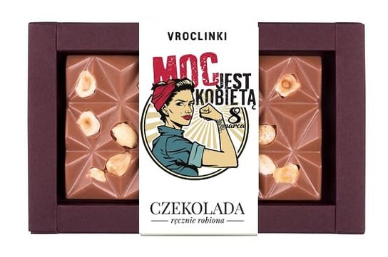 Czekolada mleczna bez cukru z orzechami laskowymi - Dzień Kobiet Vroclinki Vroclinki - Wrocławskie Praliny