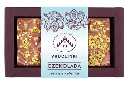 Czekolada mleczna z pistacjami - Imieniny Vroclinki - Wrocławskie Praliny