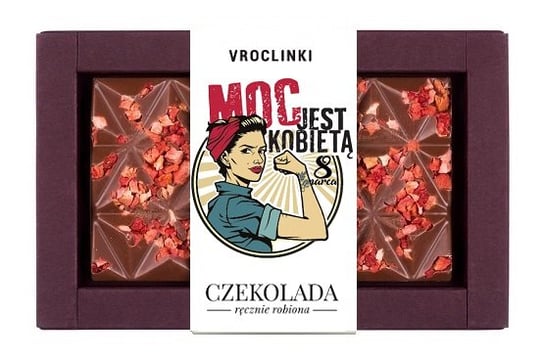 Czekolada mleczna z truskawkami - Dzień Kobiet Vroclinki Vroclinki - Wrocławskie Praliny