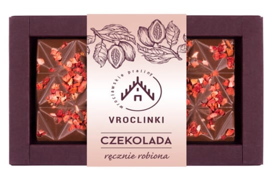 Czekolada Mleczna Z Truskawkami - Pink Vroclinki - Wrocławskie Praliny