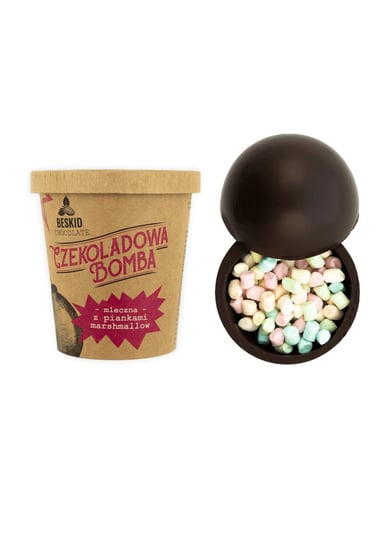 Czekoladowa bomba mleczna z piankami marshmallow - gorąca czekolada z kubkiem prezent na wielkanoc Cup&You