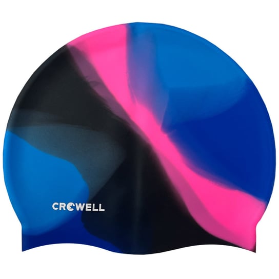 Czepek pływacki silikonowy Crowell Multi Flame niebiesko-różowo-czarny kol.17 Crowell