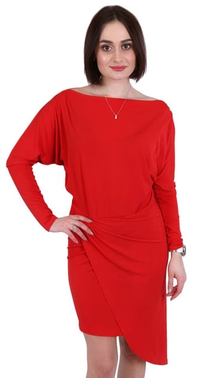 Czerwona, asymetryczna sukienka mini John Zack sarcia.eu