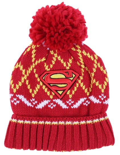 Czerwona czapka z pomponem SUPERMAN 2-6 lat DC COMICS