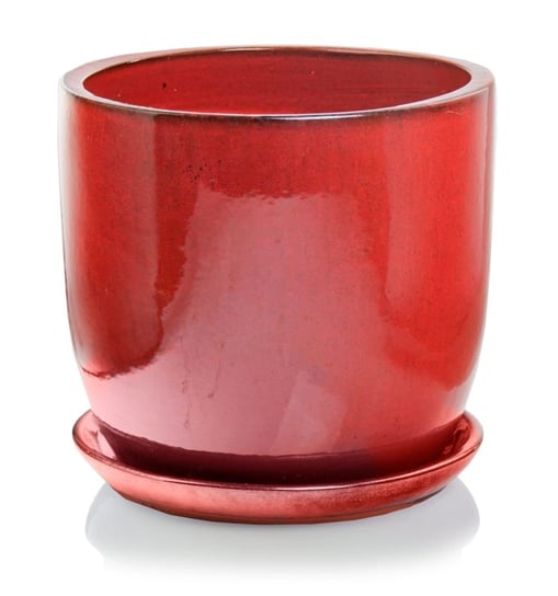 Czerwona Donica Ceramiczna Z Podstawkiem 23X20 Cm Inna marka