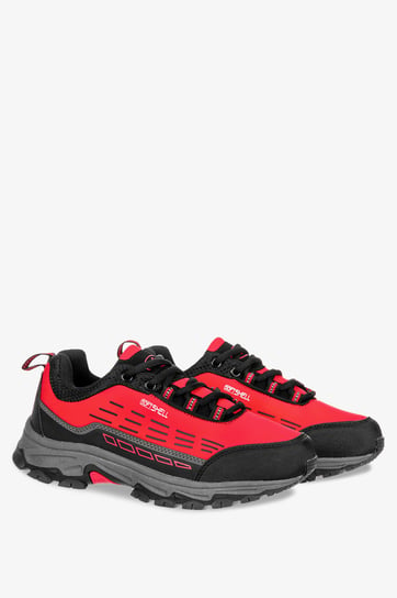 Czerwone buty trekkingowe sznurowane unisex softshell Casu B2003-4-36 Casu