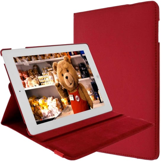Czerwone etui do Apple iPad 2, 3, 4 i Retina z podstawką Avizar