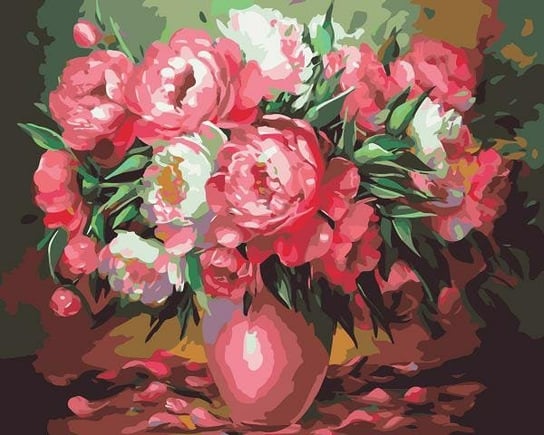 Czerwone peonie - Malowanie po numerach 50x40 cm ArtOnly