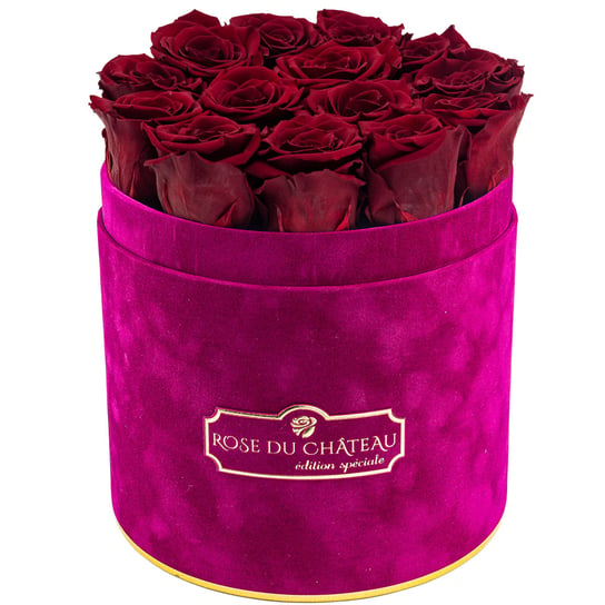 Czerwone Wieczne Róże Fuksjowy Flokowany Flowerbox Rose du Château