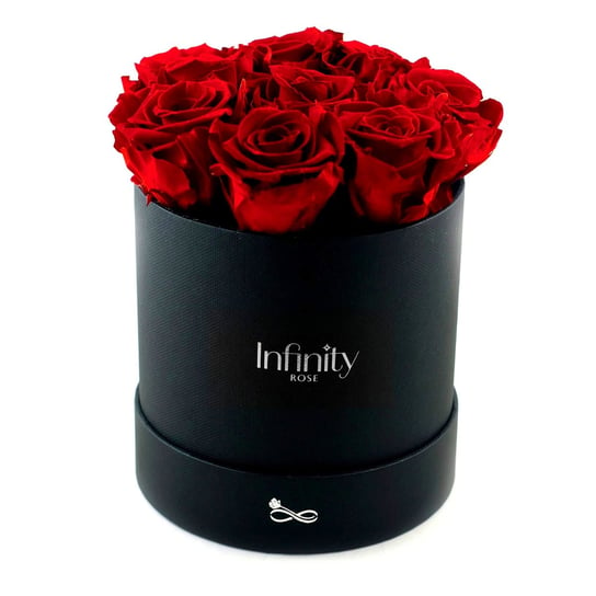 Czerwone Wieczne Róże W Czarnym Dużym Flower Boxie Infinity Rose Infinity Rose