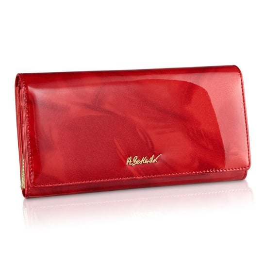 Czerwony duży portfel ze skóry naturalnej odetta Betlewski