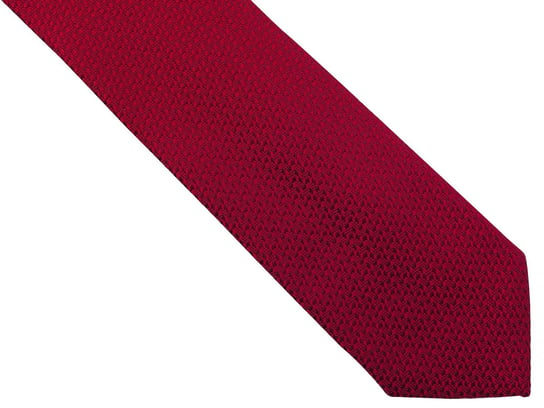 Czerwony krawat męski, strukturalny materiał D297 Modini