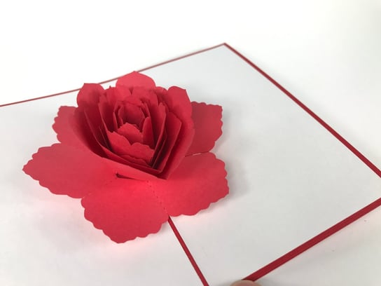 Czerwony Kwiat Róży, Kartka 3d Walentynki, Miłość GrandGift