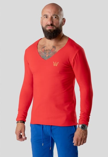 Czerwony Męski Longsleeve - Koszulka z Długim Rękawem M TRES AMIGOS