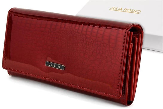 Czerwony piękny damski portfel skórzany Julia Rosso bigiel F66 czerwony Julia Rosso
