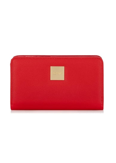 Czerwony portfel damski z logo POREC-0362-42 OCHNIK
