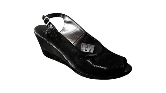Czółenko damskie czarne koturn 7,5cm nr.37 Polskie buty
