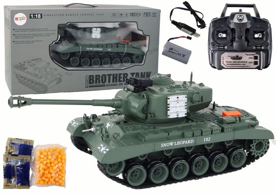 Czołg Leopard Rc Zdalnie Sterowany Armata 1:18 Szary Lean Toys