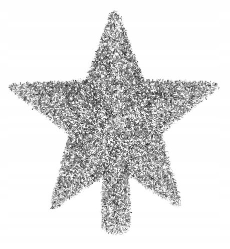 Czubek na choinkę gwiazda srebrna nietłukąca 28,5x27,5 cm Koopman