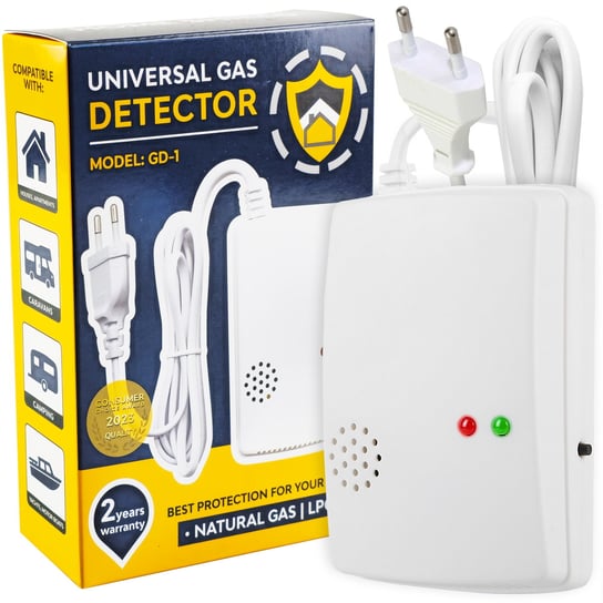 Czujnik gazu ziemnego i LPG detektor 230V alarm sensor gas VORTEX