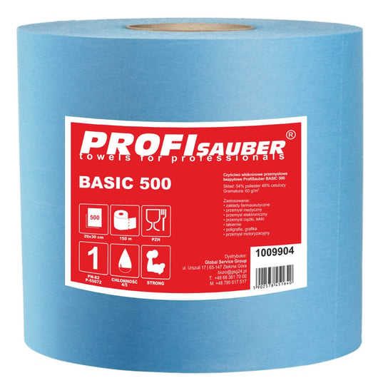 Czyściwo Włókninowe Przemysłowe Bezpyłowe Profisauber Basic 500 Profi Sauber