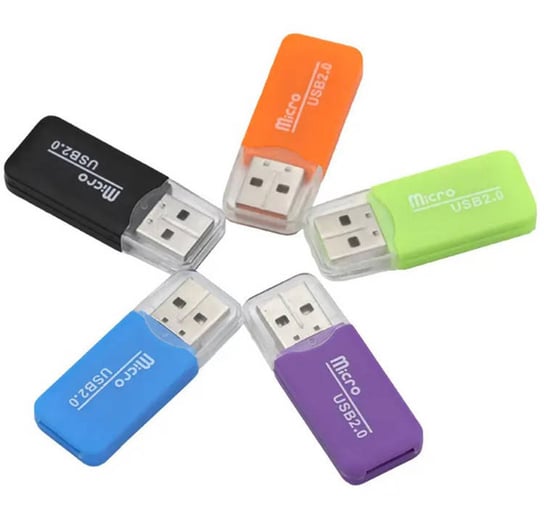 Czytnik Kart Pamięci microSD/TF w formie pendrive'a USB mix kolorów AK242B Aptel