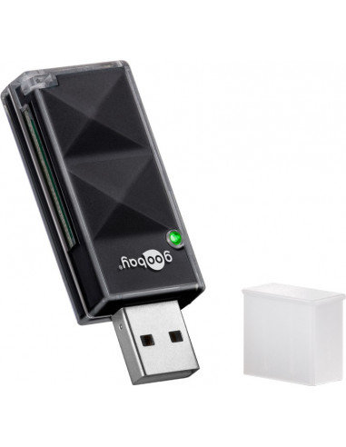 Czytnik kart USB 2.0 - Wersja kolorystyczna Czarny Goobay