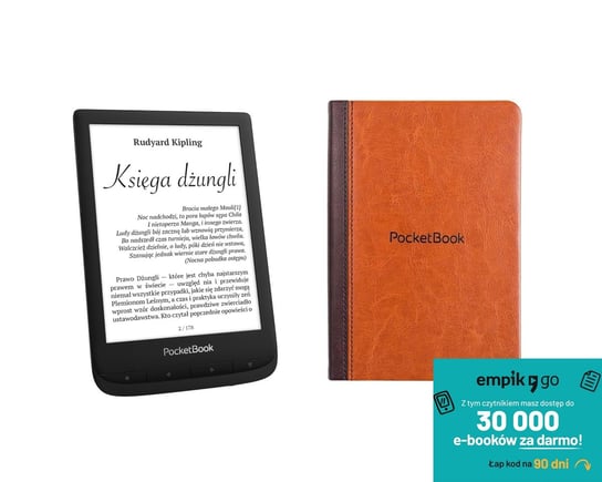 Czytnik Pocketbook Touch Lux 5 (czarny) + Etui brąz Pocketbook