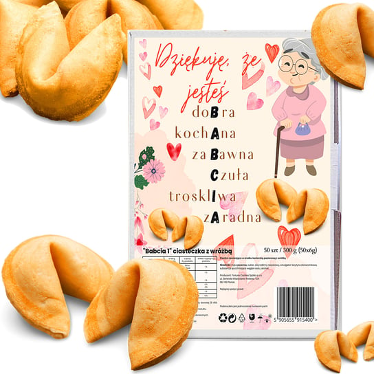 D&D Fun Cookies / Ciasteczko z wróżbą "Babcia 1" 50 szt 300g Dzień babci, dzień dziadka Inna marka