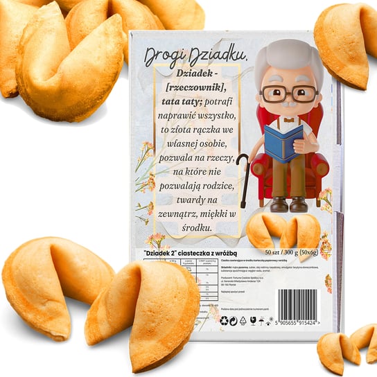 D&D Fun Cookies / Ciasteczko z wróżbą "Dziadek 2" 50 szt 300g Dzień babci, dzień dziadka Inna marka