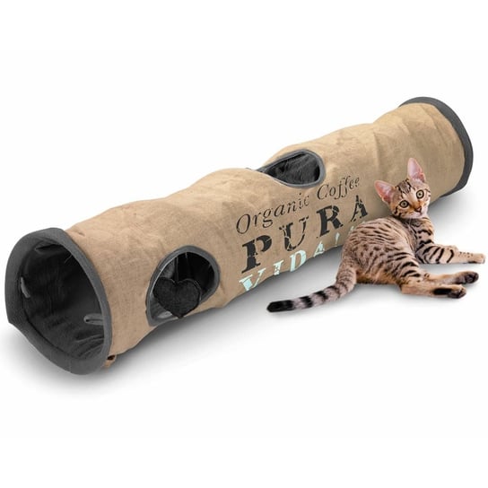 D&D Tunel dla kota Pura Vida, 25x120 cm, brązowo-antracytowy D&D