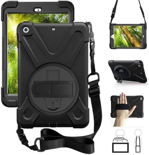 D-Pro 360 Armor Strap Case etui pancerne z uchwytem na rękę i paskiem na ramię do iPad Mini 1/2/3 D-pro