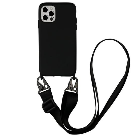 D-Pro Crossbody Silicone Case XL Strap etui z paskiem do iPhone 14 Plus (Black) D-pro