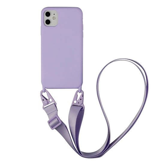 D-Pro Crossbody Silicone Case XL Strap / Torebka Smycz iPhone 12/12 Pro (Violet) D-pro