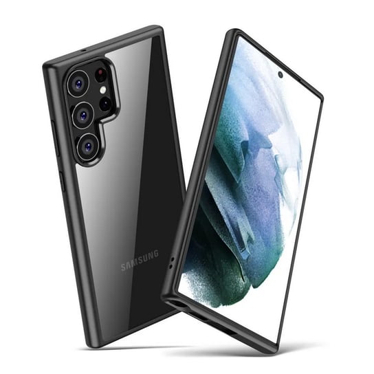 D-Pro Crystal Hybrid etui obudowa pokrowiec do Samsung Galaxy S23 Ultra (Clear/Black) D-pro