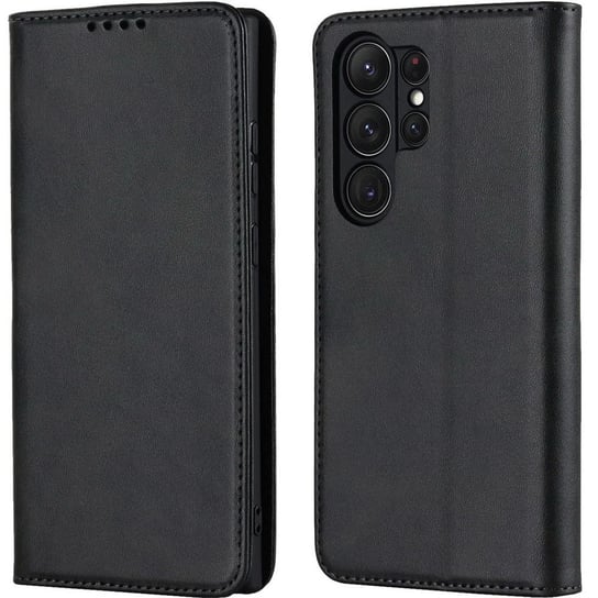 D-Pro Flip Cover Wallet Case Etui Z Klapką Magnetyczną Portfel Samsung Galaxy S23 Ultra (Black) D-pro