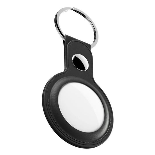 D-Pro Leather Keychain etui skórzane brelok do kluczy do Apple AirTag (Black) D-pro