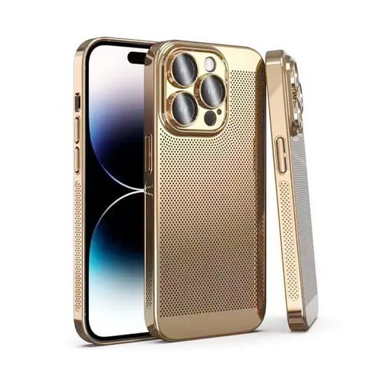 D-Pro Mesh Case galwanizowane etui obudowa iPhone 12 (Gold) D-pro
