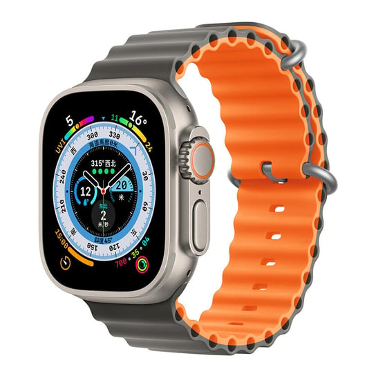 D-Pro Ocean Loop pasek opaska do Apple Watch 4/5/6/7/8/SE/Ultra 42/44/45/49mm (Gray/Orange) D-pro
