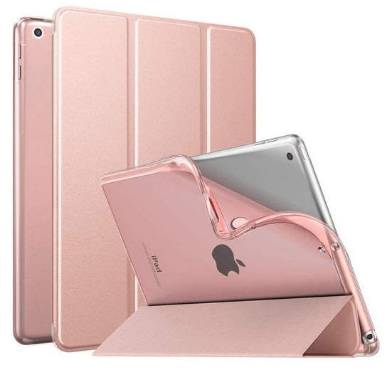 D-Pro Smart Case TPU Soft-Gel Back Cover - Etui Z Klapką iPad 10.2 / Pro 10.5 / Air 3 2019 (Rose Gold) D-pro