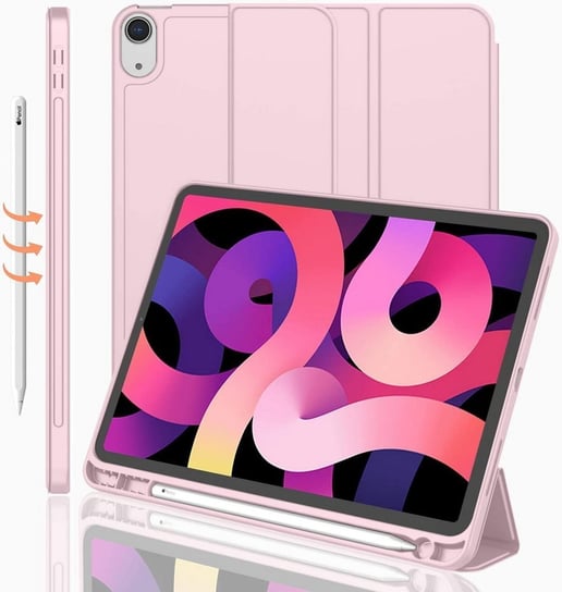 D-Pro Smart Cover V2 etui do Apple Pencil iPad Pro 11 2018 / Air 4 10.9 2020 / Air 5 10.9 2022 (Pink) D-pro