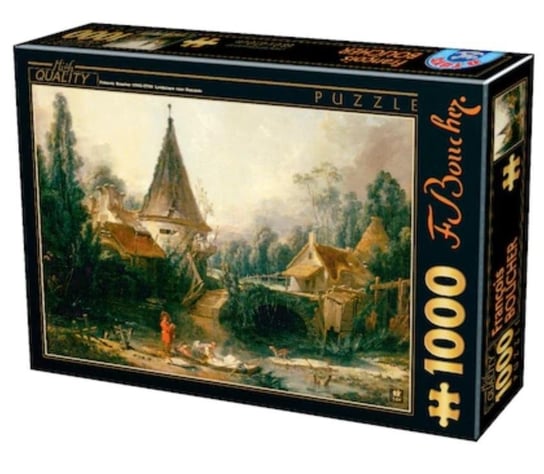 D-Toys, puzzle, Francois Boucher, Krajobraz z wioską, 1000 el. D-Toys