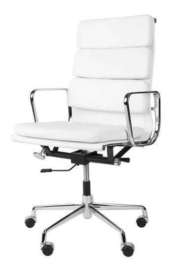 D2.DESIGN Fotel biurowy CH2191T biała skóra chrom D2.DESIGN