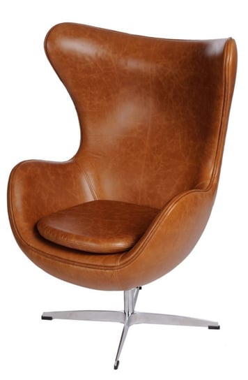 D2.DESIGN Fotel Jajo brązowy jasny vintage Premium D2.DESIGN